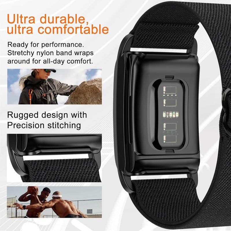 surundo Nylon Sport Band Compatible with Whoop Band 4.0 Strap Men Women with Bumper Case, Breathable Nylon Adjustable Waterproof Replacement Wristbands Straps for Whoop 4.0 - Image 3